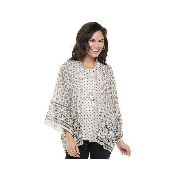 croft & barrow Tops - croft barrow Black&White Short Duster Sz. XS NWT